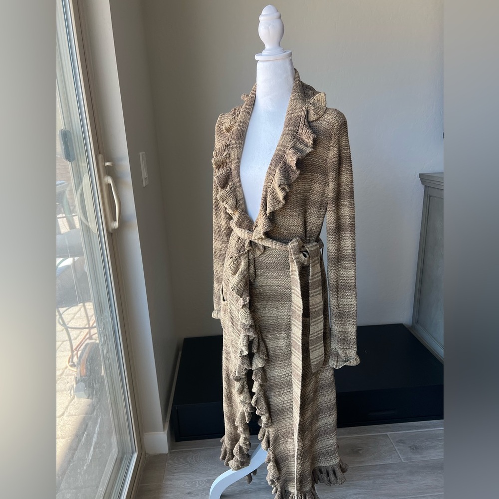 Ralph Lauren vintage hand knit long cardigan silk sweater
